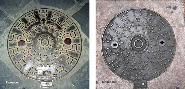 Florence and Singapore Manhole Cover